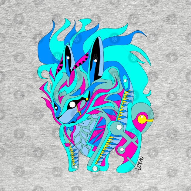 cryptid ecopop rabbit in mexican pattern art by jorge_lebeau